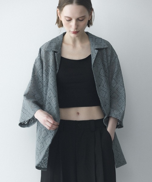 remer（リメール）の「フラワージャガードオーバーサイズシャツ / Flower Jacquard Oversize Shirt（シャツ/ブラウス・メンズ・ホワイト/ブラック/グレー・X-SMALL/LARGE/MEDIUM/SMALL）」の18枚目の写真
