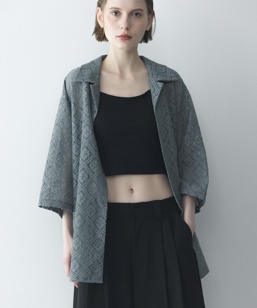remer（リメール）の「フラワージャガードオーバーサイズシャツ / Flower Jacquard Oversize Shirt（シャツ/ブラウス・メンズ・ホワイト/ブラック/グレー・X-SMALL/LARGE/MEDIUM/SMALL）」の19枚目の写真