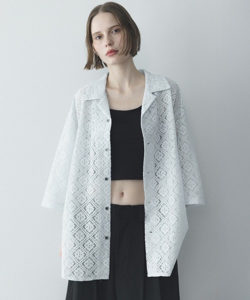 remer（リメール）の「フラワージャガードオーバーサイズシャツ / Flower Jacquard Oversize Shirt（シャツ/ブラウス・メンズ・ホワイト/ブラック/グレー・X-SMALL/LARGE/MEDIUM/SMALL）」の8枚目の写真