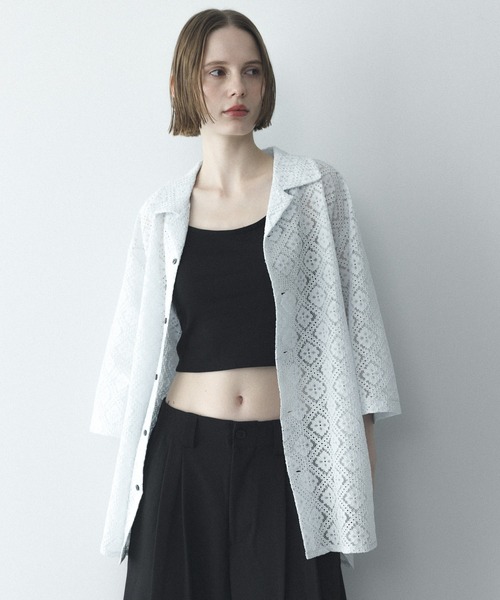 remer（リメール）の「フラワージャガードオーバーサイズシャツ / Flower Jacquard Oversize Shirt（シャツ/ブラウス・メンズ・ホワイト/ブラック/グレー・X-SMALL/LARGE/MEDIUM/SMALL）」の9枚目の写真