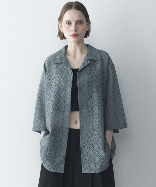 remer（リメール）の「フラワージャガードオーバーサイズシャツ / Flower Jacquard Oversize Shirt（シャツ/ブラウス・メンズ・ホワイト/ブラック/グレー・X-SMALL/LARGE/MEDIUM/SMALL）」の17枚目の写真