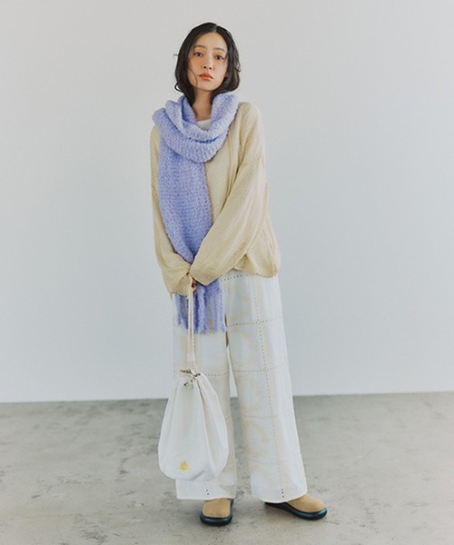 studio CLIP(スタディオクリップ)の「ブロック刺繍レースパンツ(その他パンツ・レディース・ブラック/オフホワイト・FREE)」の3枚目の写真