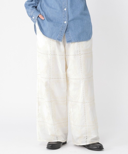 studio CLIP(スタディオクリップ)の「ブロック刺繍レースパンツ(その他パンツ・レディース・ブラック/オフホワイト・FREE)」の10枚目の写真