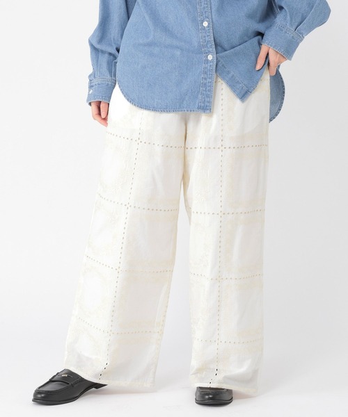 studio CLIP(スタディオクリップ)の「ブロック刺繍レースパンツ(その他パンツ・レディース・ブラック/オフホワイト・FREE)」の12枚目の写真