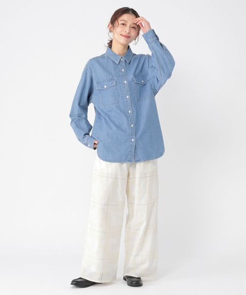 studio CLIP(スタディオクリップ)の「ブロック刺繍レースパンツ(その他パンツ・レディース・ブラック/オフホワイト・FREE)」の14枚目の写真