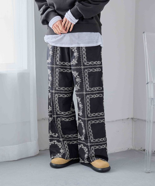 studio CLIP(スタディオクリップ)の「ブロック刺繍レースパンツ(その他パンツ・レディース・ブラック/オフホワイト・FREE)」の15枚目の写真