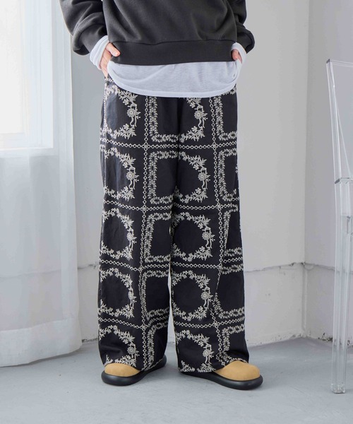 studio CLIP(スタディオクリップ)の「ブロック刺繍レースパンツ(その他パンツ・レディース・ブラック/オフホワイト・FREE)」の16枚目の写真