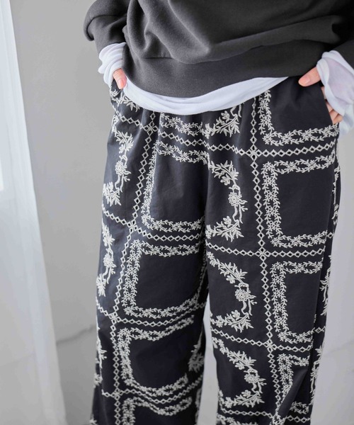 studio CLIP(スタディオクリップ)の「ブロック刺繍レースパンツ(その他パンツ・レディース・ブラック/オフホワイト・FREE)」の19枚目の写真