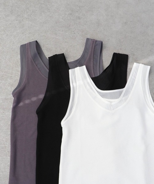 Cepica（セピカ）の「ラッセルシアー切替両前タンクトップ（タンクトップ・レディース・ブラック/オフホワイト/チャコールグレー・FREE）」の17枚目の写真
