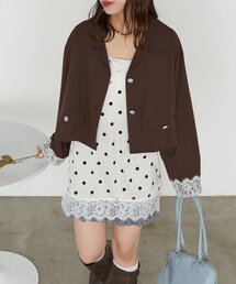 【あみ(＠a.m.6.43)企画】2点SETレースシャツジャケット×キャミワンピ