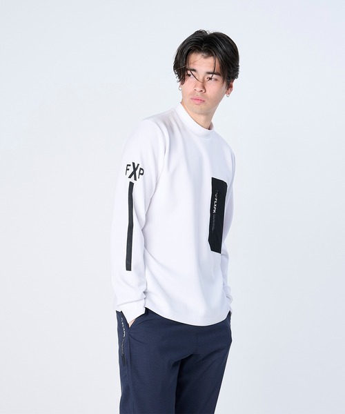FLASH PACKER(フラッシュパッカー)の「FLASH PACKER フラッシュパッカー / リラックスシルエット ウルトラストレッチ モックネック ロングスリーブ ポケットTシャツ // XLMK-PKT(Tシャツ/カットソー・メンズ・ブラック/ホワイト・MEDIUM/X-LARGE/LARGE)」の2枚目の写真