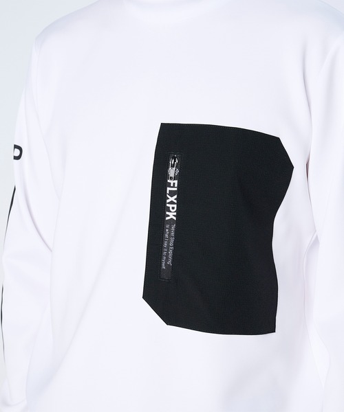 FLASH PACKER(フラッシュパッカー)の「FLASH PACKER フラッシュパッカー / リラックスシルエット ウルトラストレッチ モックネック ロングスリーブ ポケットTシャツ // XLMK-PKT(Tシャツ/カットソー・メンズ・ブラック/ホワイト・MEDIUM/X-LARGE/LARGE)」の3枚目の写真