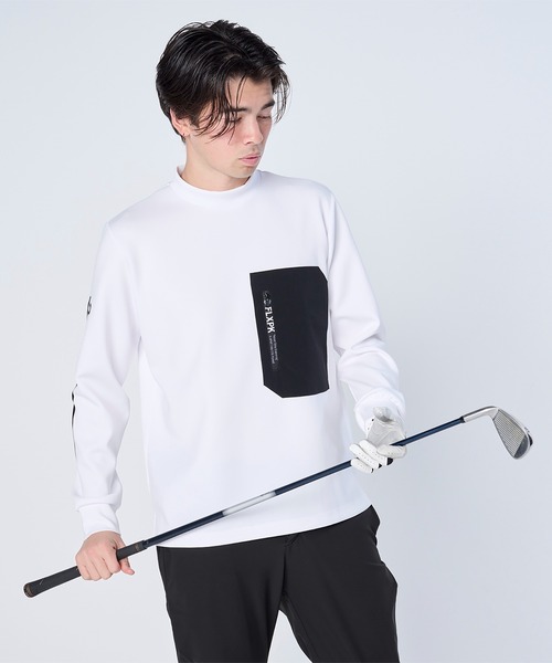 FLASH PACKER(フラッシュパッカー)の「FLASH PACKER フラッシュパッカー / リラックスシルエット ウルトラストレッチ モックネック ロングスリーブ ポケットTシャツ // XLMK-PKT(Tシャツ/カットソー・メンズ・ブラック/ホワイト・MEDIUM/X-LARGE/LARGE)」の18枚目の写真