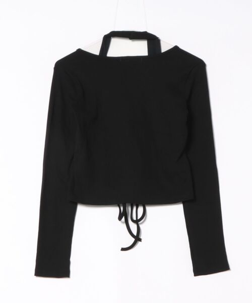 Bling Leads（ブリングリーズ）の「【Bls】 【ZL】【Bling Leads】ホルダーネック 編み上げトップス（Tシャツ/カットソー・レディース・モカ/ホワイト/ブラック・FREE）」の4枚目の写真