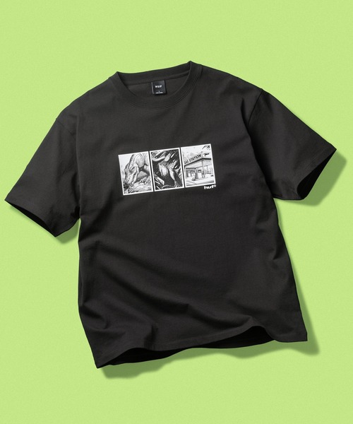 HUF(ハフ)の「FOSSIL FUEL TEE(Tシャツ/カットソー・メンズ・ブラック/グリーン系その他・S/M/L/XL/XXL)」の1枚目の写真