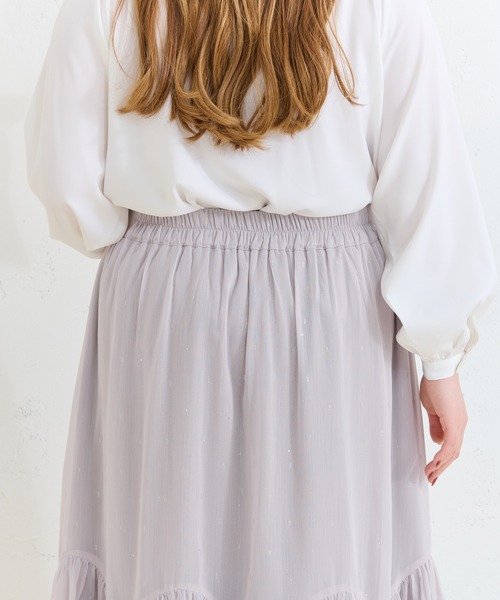 Louiosy(ルオシー)の「【Louiosy】【大きいサイズ】ラメシアースカート(スカート・レディース・ブラック/グレイッシュベージュ・3L/X-LARGE/4L)」の6枚目の写真