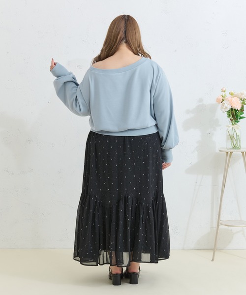 Louiosy(ルオシー)の「【Louiosy】【大きいサイズ】ラメシアースカート(スカート・レディース・ブラック/グレイッシュベージュ・3L/X-LARGE/4L)」の8枚目の写真