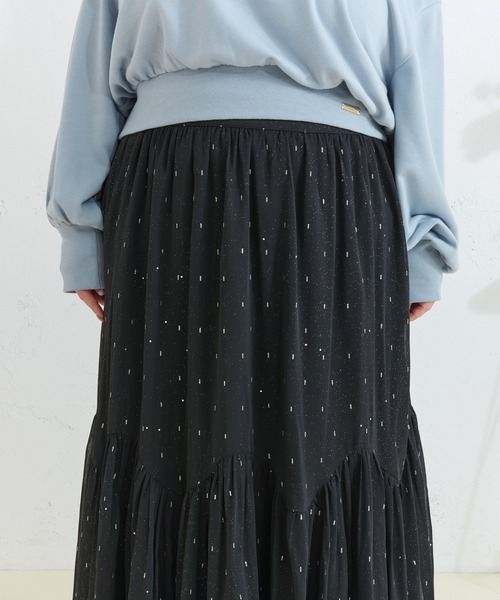 Louiosy(ルオシー)の「【Louiosy】【大きいサイズ】ラメシアースカート(スカート・レディース・ブラック/グレイッシュベージュ・3L/X-LARGE/4L)」の15枚目の写真