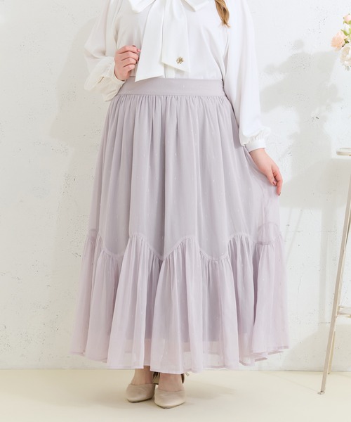 Louiosy(ルオシー)の「【Louiosy】【大きいサイズ】ラメシアースカート(スカート・レディース・ブラック/グレイッシュベージュ・3L/X-LARGE/4L)」の19枚目の写真