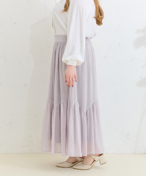 Louiosy(ルオシー)の「【Louiosy】【大きいサイズ】ラメシアースカート(スカート・レディース・ブラック/グレイッシュベージュ・3L/X-LARGE/4L)」の20枚目の写真