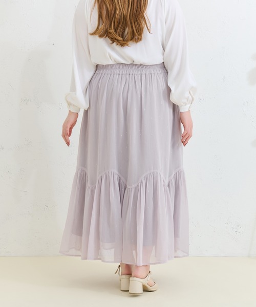 Louiosy(ルオシー)の「【Louiosy】【大きいサイズ】ラメシアースカート(スカート・レディース・ブラック/グレイッシュベージュ・3L/X-LARGE/4L)」の21枚目の写真