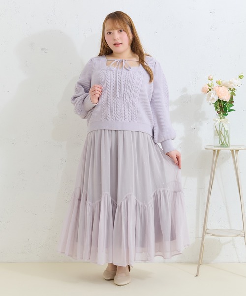Louiosy(ルオシー)の「【Louiosy】【大きいサイズ】ラメシアースカート(スカート・レディース・ブラック/グレイッシュベージュ・3L/X-LARGE/4L)」の22枚目の写真