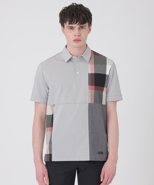 BLACK LABEL CRESTBRIDGE(ブラックレーベル・クレストブリッジ)の「パッチワーックサッカーポロシャツ(ポロシャツ・メンズ・ライトグレー/ネイビー/オフホワイト/ブラック・XL/M/L)」の3枚目の写真
