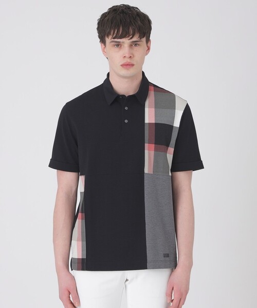 BLACK LABEL CRESTBRIDGE(ブラックレーベル・クレストブリッジ)の「パッチワーックサッカーポロシャツ(ポロシャツ・メンズ・ライトグレー/ネイビー/オフホワイト/ブラック・XL/M/L)」の2枚目の写真