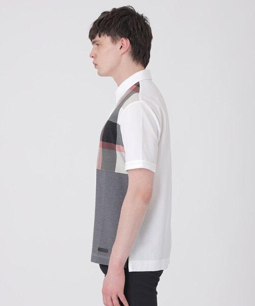 BLACK LABEL CRESTBRIDGE(ブラックレーベル・クレストブリッジ)の「パッチワーックサッカーポロシャツ(ポロシャツ・メンズ・ライトグレー/ネイビー/オフホワイト/ブラック・XL/M/L)」の6枚目の写真