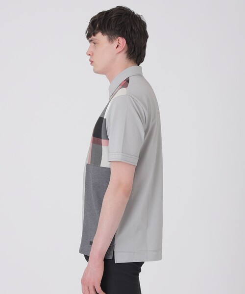 BLACK LABEL CRESTBRIDGE(ブラックレーベル・クレストブリッジ)の「パッチワーックサッカーポロシャツ(ポロシャツ・メンズ・ライトグレー/ネイビー/オフホワイト/ブラック・XL/M/L)」の11枚目の写真