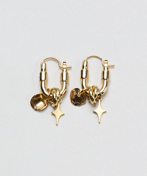 LAPUIS(ラピュイ)の「LAPUIS(ラピュイ)Sammy Charm pierced earrings(ピアス(両耳用)・レディース・マルチ/ゴールド・FREE)」の10枚目の写真