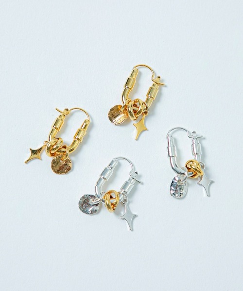 LAPUIS(ラピュイ)の「LAPUIS(ラピュイ)Sammy Charm pierced earrings(ピアス(両耳用)・レディース・マルチ/ゴールド・FREE)」の7枚目の写真