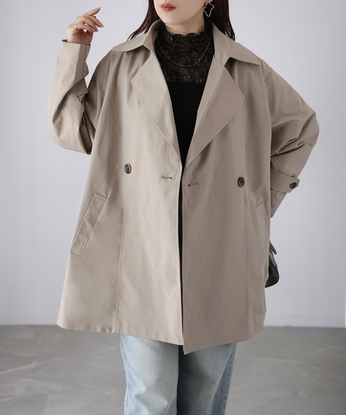 Riberry（リベリー）の「ミドル丈Aライントレンチコート（トレンチコート・レディース・アイボリー/ブラック/ベージュ・MEDIUM）」の17枚目の写真