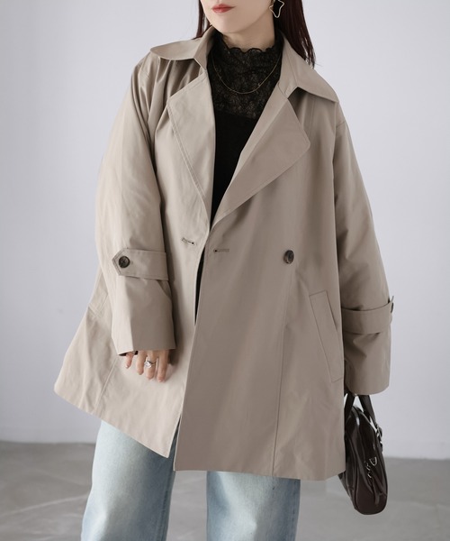 Riberry（リベリー）の「ミドル丈Aライントレンチコート（トレンチコート・レディース・アイボリー/ブラック/ベージュ・MEDIUM）」の12枚目の写真