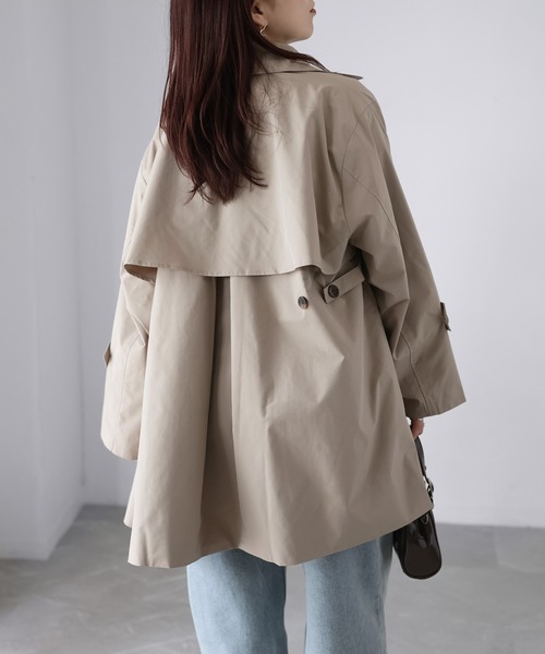 Riberry（リベリー）の「ミドル丈Aライントレンチコート（トレンチコート・レディース・アイボリー/ブラック/ベージュ・MEDIUM）」の21枚目の写真