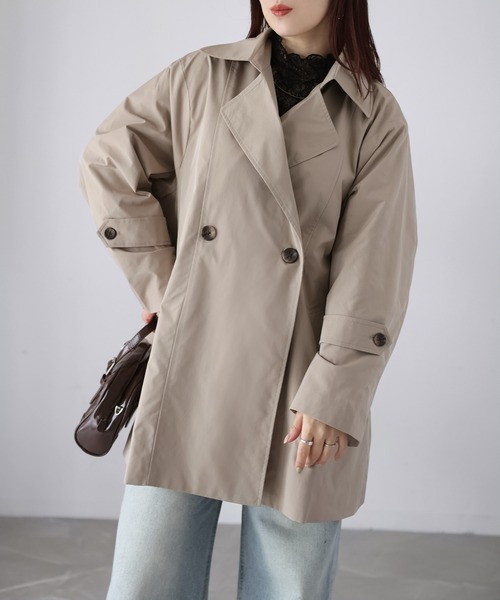 Riberry（リベリー）の「ミドル丈Aライントレンチコート（トレンチコート・レディース・アイボリー/ブラック/ベージュ・MEDIUM）」の22枚目の写真