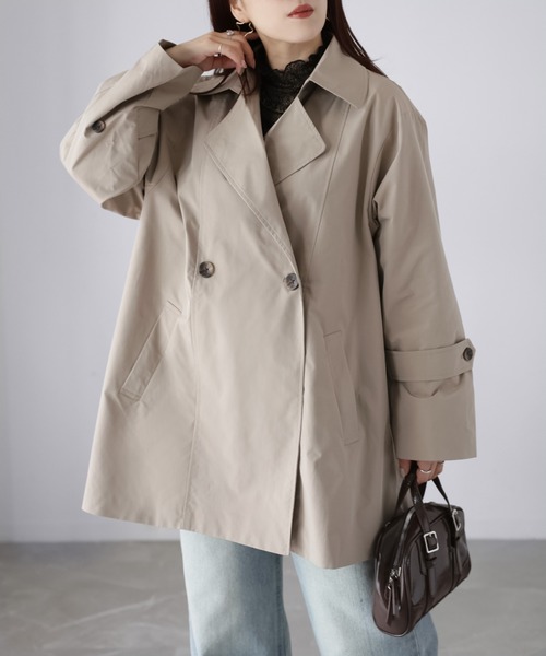 Riberry（リベリー）の「ミドル丈Aライントレンチコート（トレンチコート・レディース・アイボリー/ブラック/ベージュ・MEDIUM）」の11枚目の写真