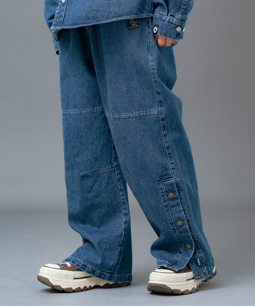 EXAMPLE(エグザンプル)の「EXAMPLE EX PATCH SIDE BUTTONS DENIM PANTS(デニムパンツ・メンズ・ブルー/インディゴブルー・XL/L/M/S)」の8枚目の写真