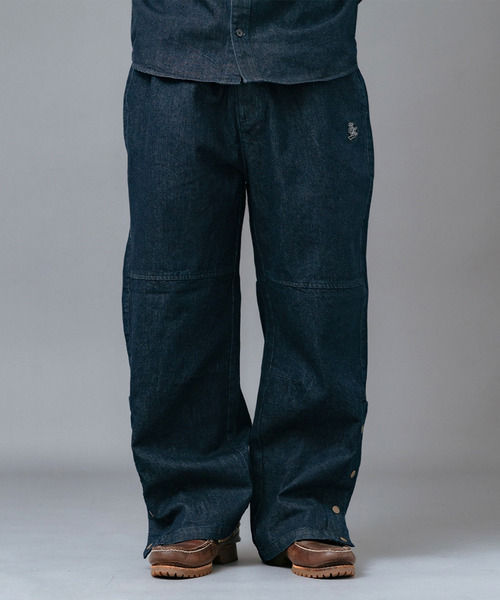 EXAMPLE(エグザンプル)の「EXAMPLE EX PATCH SIDE BUTTONS DENIM PANTS(デニムパンツ・メンズ・ブルー/インディゴブルー・XL/L/M/S)」の9枚目の写真