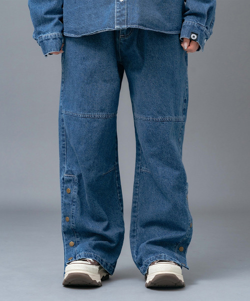 EXAMPLE(エグザンプル)の「EXAMPLE EX PATCH SIDE BUTTONS DENIM PANTS(デニムパンツ・メンズ・ブルー/インディゴブルー・XL/L/M/S)」の4枚目の写真