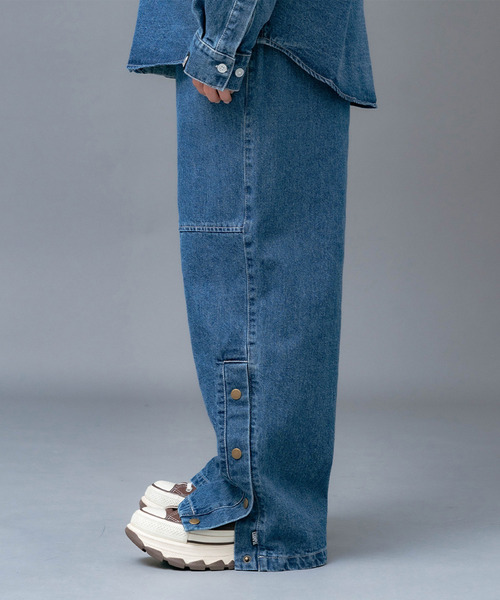 EXAMPLE(エグザンプル)の「EXAMPLE EX PATCH SIDE BUTTONS DENIM PANTS(デニムパンツ・メンズ・ブルー/インディゴブルー・XL/L/M/S)」の5枚目の写真