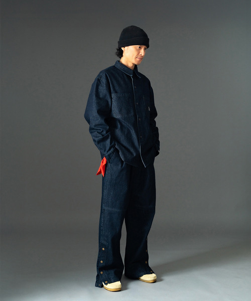 EXAMPLE(エグザンプル)の「EXAMPLE EX PATCH SIDE BUTTONS DENIM PANTS(デニムパンツ・メンズ・ブルー/インディゴブルー・XL/L/M/S)」の16枚目の写真