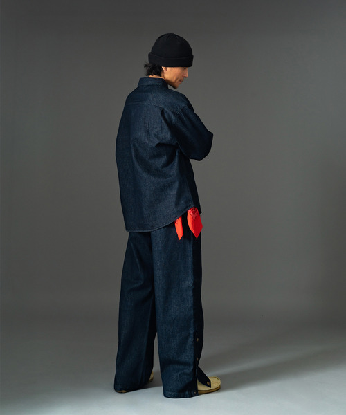 EXAMPLE(エグザンプル)の「EXAMPLE EX PATCH SIDE BUTTONS DENIM PANTS(デニムパンツ・メンズ・ブルー/インディゴブルー・XL/L/M/S)」の13枚目の写真
