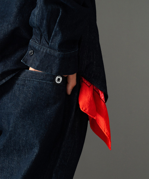 EXAMPLE(エグザンプル)の「EXAMPLE EX PATCH SIDE BUTTONS DENIM PANTS(デニムパンツ・メンズ・ブルー/インディゴブルー・XL/L/M/S)」の15枚目の写真