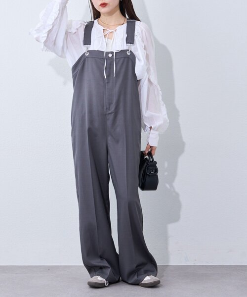 WILLOW(ウィロー)の「【willow】スラックスサロペット(サロペット/オーバーオール・レディース・ブラック/グレー・SMALL/LARGE/MEDIUM)」の2枚目の写真