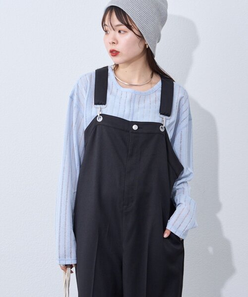 WILLOW(ウィロー)の「【willow】スラックスサロペット(サロペット/オーバーオール・レディース・ブラック/グレー・SMALL/LARGE/MEDIUM)」の4枚目の写真