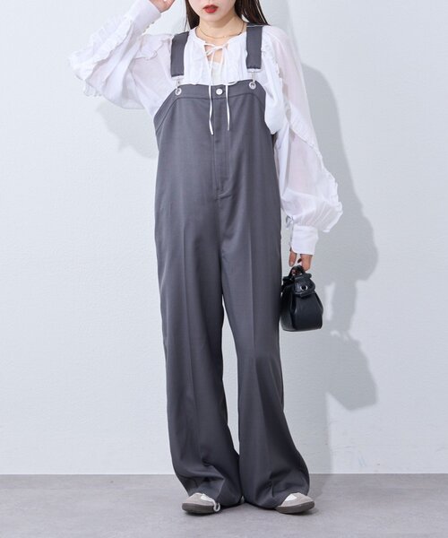WILLOW(ウィロー)の「【willow】スラックスサロペット(サロペット/オーバーオール・レディース・ブラック/グレー・SMALL/LARGE/MEDIUM)」の16枚目の写真