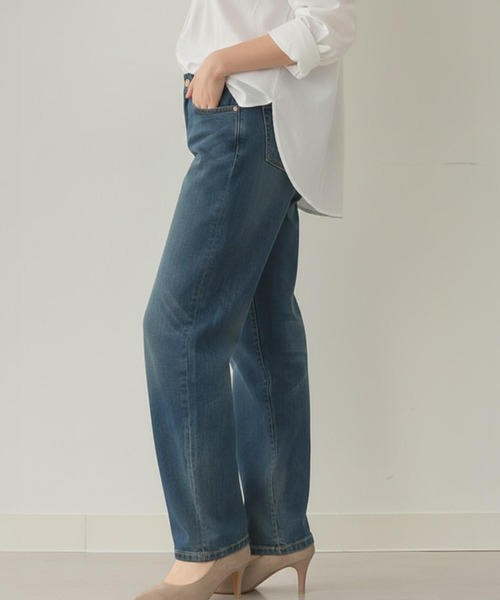 Cinderella(シンデレラ)の「デニムパンツ ストレッチ ハイウエスト ボトムス パンツ レディース カジュアル ズボン 美脚効果 ハードウォッシュ ミディアムウォッシュ ワンウォッシュ オールシーズン 春 夏 秋 冬 綿 テーパードパンツ 水色 青 紺 ネイビー ブルー ライトブルー M L XL 大きいサイズ おしゃれ かわいい(デニムパンツ・レディース・ブルー/ワンウォッシュ/ライトブルー・LARGE/MEDIUM/X-LARGE)」の9枚目の写真