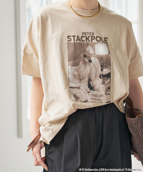 Spick & Span（スピックアンドスパン）の「GOOD ROCK SPEED / グッドロックスピード LPC 別注フォトドルマンTシャツ 2（Tシャツ/カットソー・レディース・ホワイト/ブラック系その他/ベージュ・FREE）」の3枚目の写真
