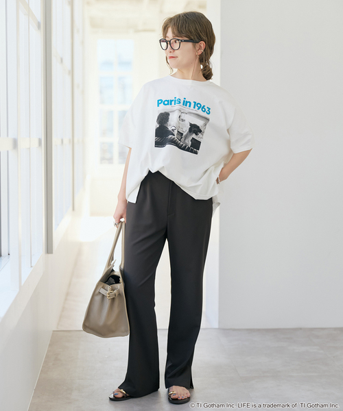 Spick & Span（スピックアンドスパン）の「GOOD ROCK SPEED / グッドロックスピード LPC 別注フォトドルマンTシャツ 2（Tシャツ/カットソー・レディース・ホワイト/ブラック系その他/ベージュ・FREE）」の5枚目の写真